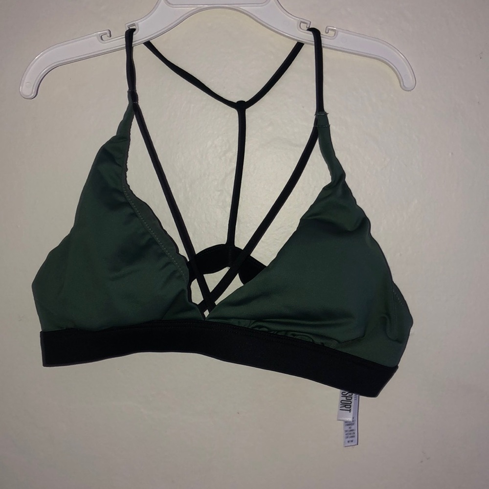 army green sports bra